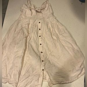 Express khaki button up summer dress, size L